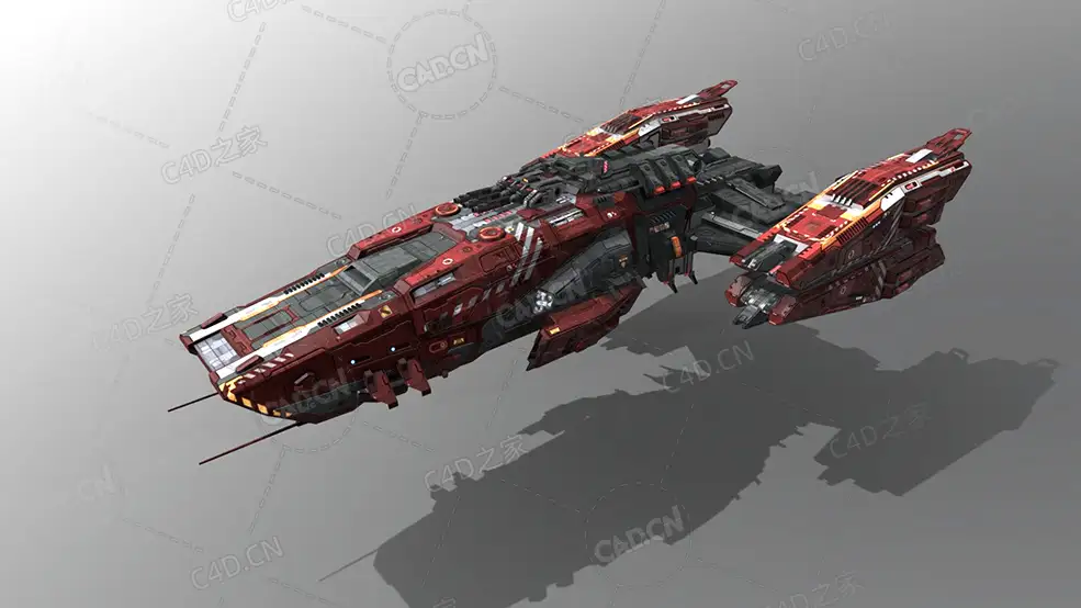 C4D歼击机指挥官舰飞船科幻飞行器太空船外星战舰模型Destroyer MB3 - C4D之家 - 18.jpg