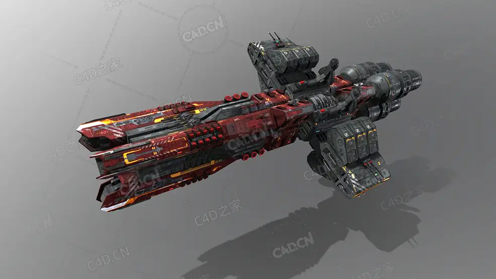C4D无畏号太空舰飞船科幻飞行器太空船外星战舰模型Dreadnought 2E - C4D之家 - 21.jpg