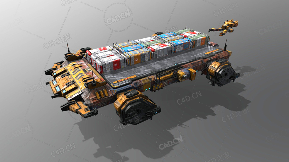 C4D太空货船太空舰飞船科幻飞行器太空船外星战舰模型Freighter MB4 - C4D之家 - 24.jpg