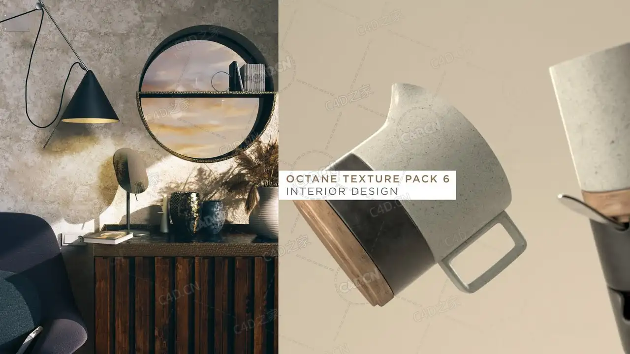 129个C4D Octane常用室内4K金属木纹织物玻璃塑料材质预设Octane Texture Pack 6