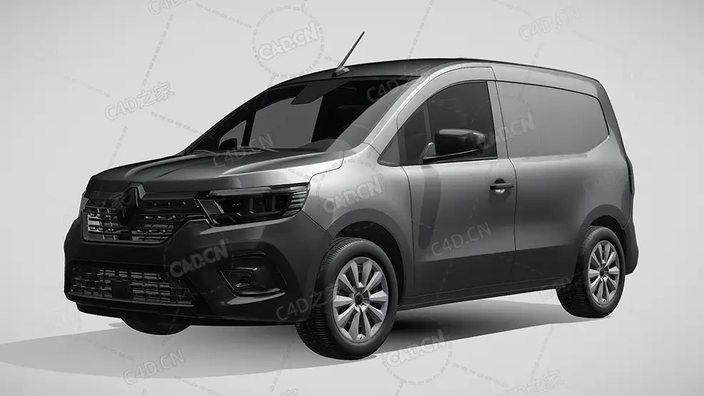 雷诺kangoo封闭车厢面包车货车2021款C4D汽车模型下载 - C4D之家 - 768.jpg