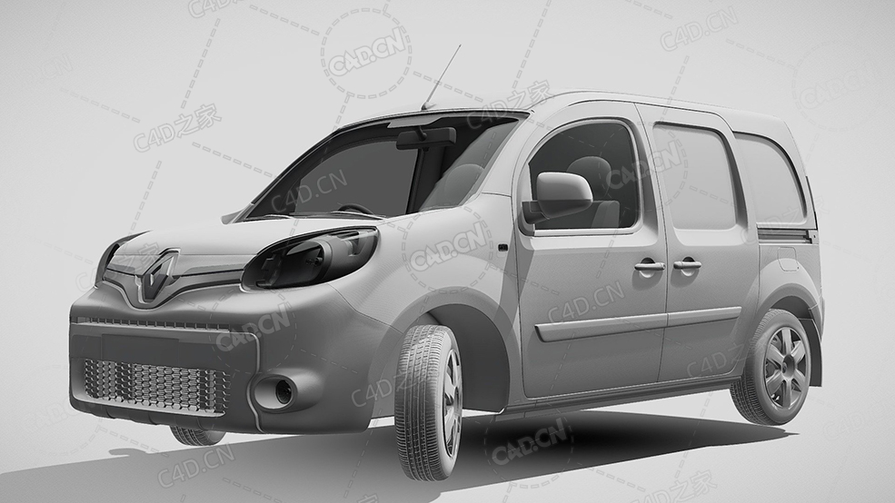 雷诺kangoo-ze电动英国规格封闭车厢面包车货车C4D汽车模型下载 - C4D之家 - 770.jpg