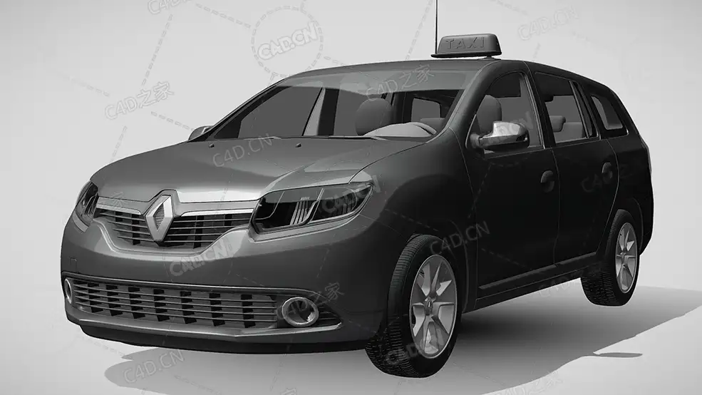 雷诺洛根mcv出租车2016款C4D汽车模型下载 - C4D之家 - 773.jpg