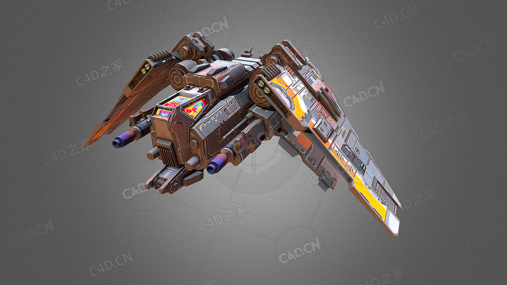 C4D科幻轰炸机科幻飞船太空舰飞船科幻飞行器太空船外星战舰模型Sci Fi Bomber RK5 - C4D之家 - 54.jpg