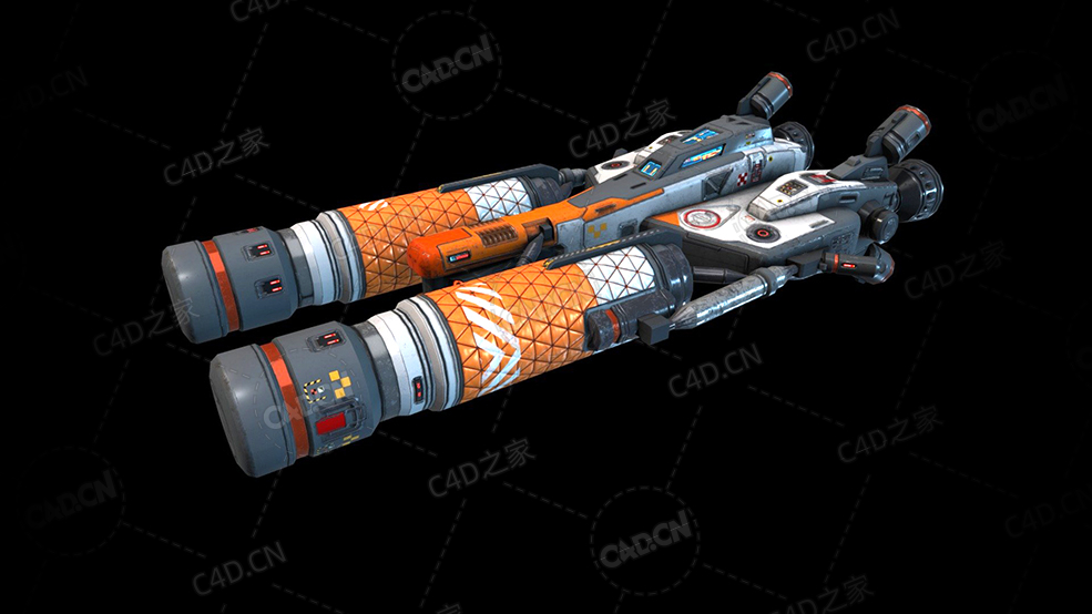 C4D侦察船科幻飞船太空舰飞船科幻飞行器太空船外星战舰模型Scout Ship EX3 - C4D之家 - 48.jpg