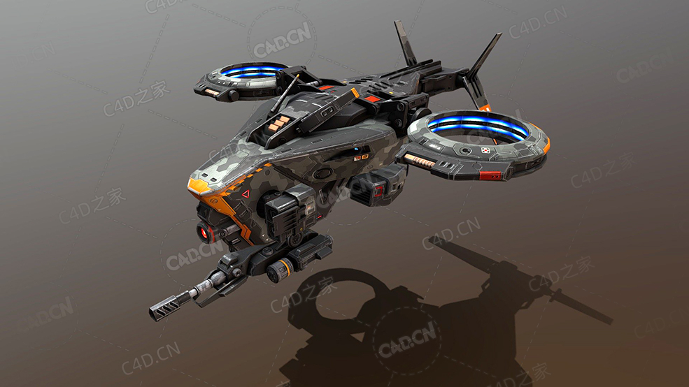 C4D科幻无人机飞行器模型Sci Fi Drone D30