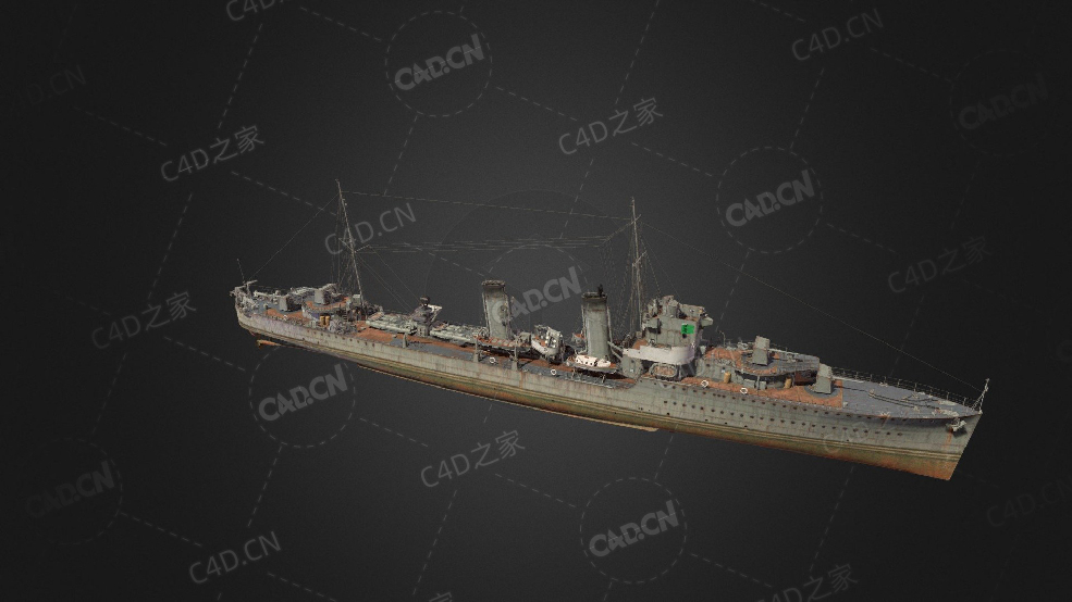 英国皇家海军阿卡司塔号驱逐舰C4D模型下载Acasta 3d model - C4D之家 - 01.jpg