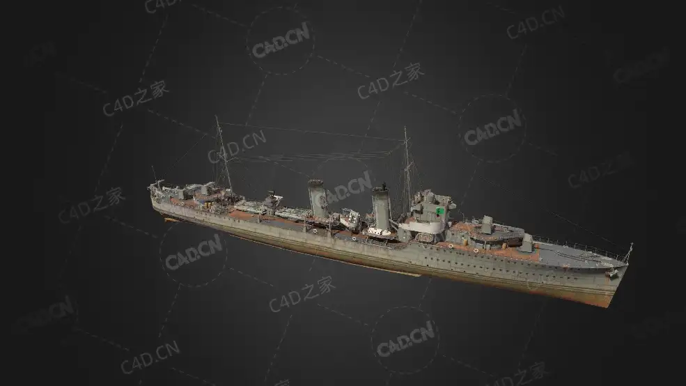 英国皇家海军阿卡司塔号驱逐舰C4D模型下载Acasta 3d model - C4D之家 - 01.jpg