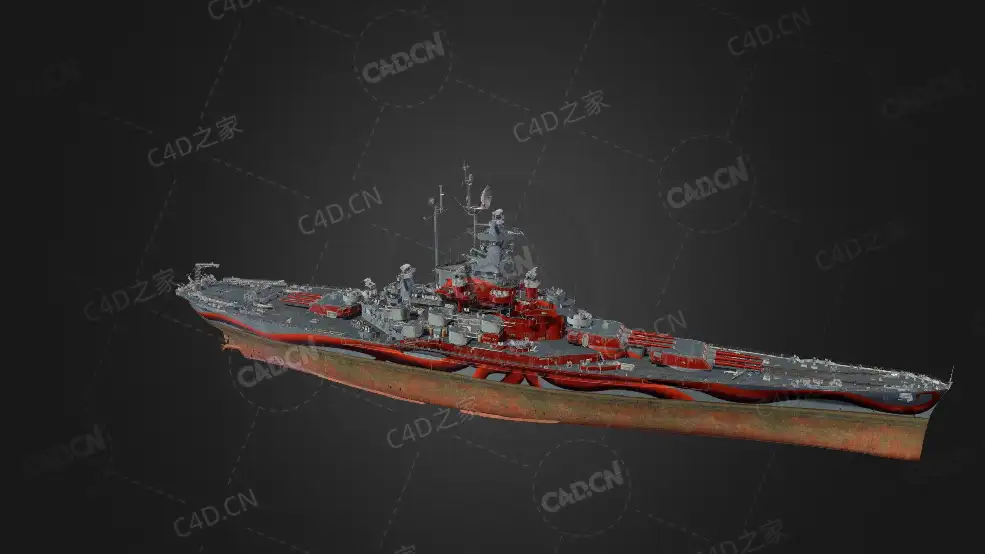 美国海军亚拉巴马号战列舰C4D模型下载Alabama ST 3d model - C4D之家 - 10.jpg