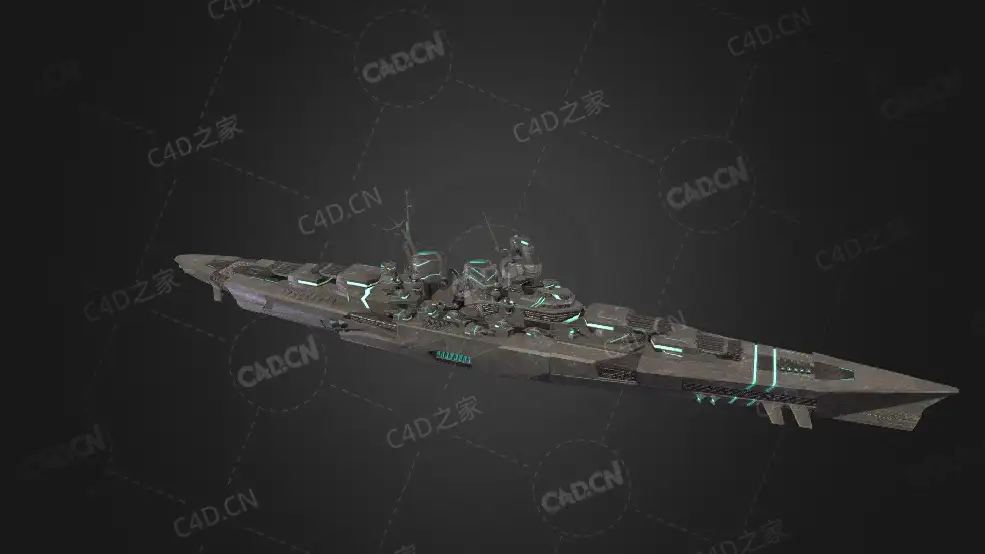 德国海军大选帝侯科幻太空舰船C4D模型下载Alldestroyer 3d model - C4D之家 - 15.jpg