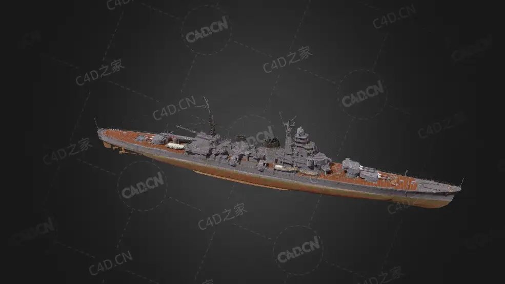 日本二战前青叶号战列舰C4D模型下载Aoba 3d model - C4D之家 - 19.jpg