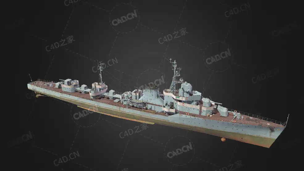 中国海军北海舰队鞍山号驱逐舰C4D模型下载Anshan 3d model - C4D之家 - 18.jpg