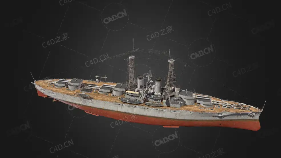 美国海军阿肯色号战列舰C4D模型下载Arkansas Beta 3d model - C4D之家 - 22.jpg