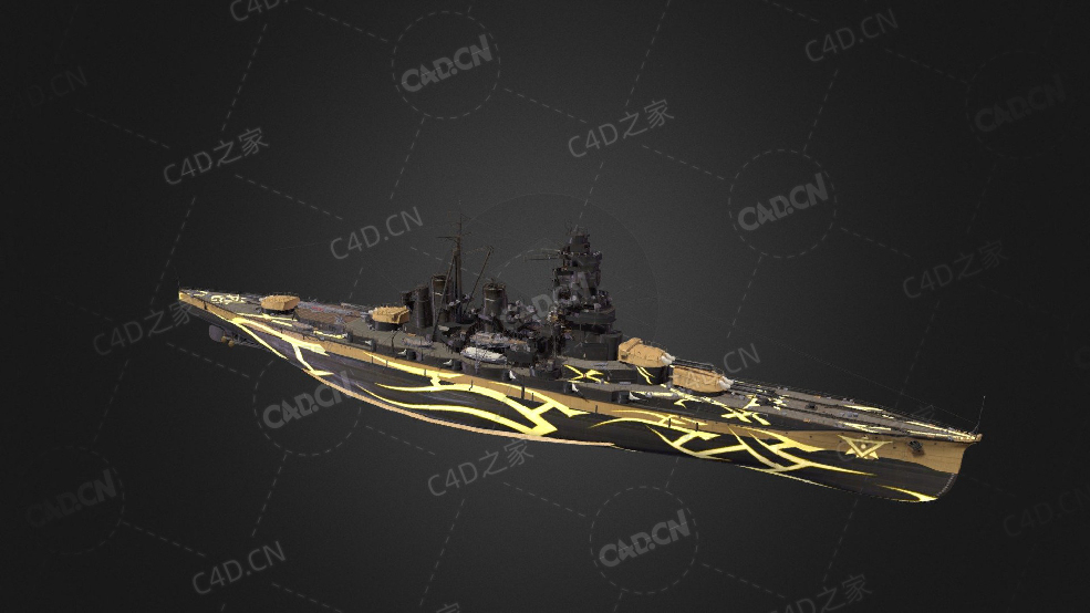 日本榛名级导弹驱逐舰C4D模型下载ARP Haruna 3d model - C4D之家 - 26.jpg