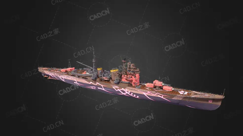 日本海上自卫队足柄号导弹驱逐舰C4D模型下载ARP Ashigara 3d model - C4D之家 - 24.jpg