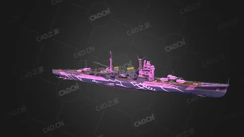 日本海军妙高号万吨级条约型重巡洋舰C4D模型下载ARP Myoko 3d model - C4D之家 - 30.jpg
