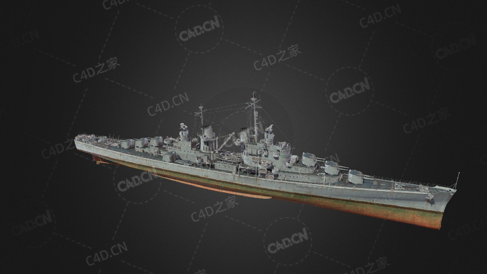 美国海军亚特兰大级轻型巡洋舰C4D模型下载Atlanta 3d model - C4D之家 - 36.jpg