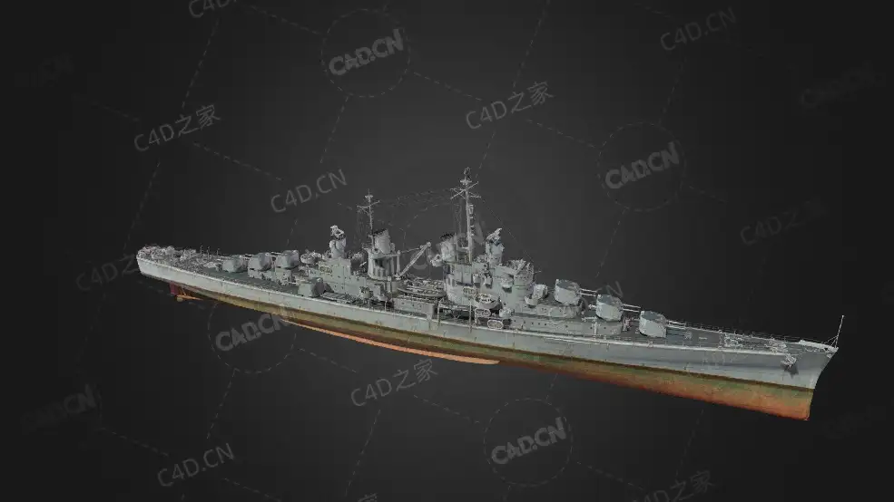 美国海军亚特兰大级轻型巡洋舰C4D模型下载Atlanta 3d model - C4D之家 - 36.jpg