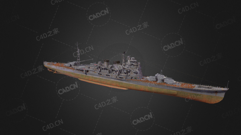 日本海军爱宕号重巡洋舰C4D模型下载Atago 3d model - C4D之家 - 35.jpg