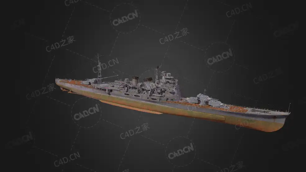 日本海军爱宕号重巡洋舰C4D模型下载Atago 3d model - C4D之家 - 35.jpg