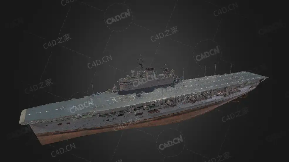 英国海军无畏号航空母舰大胆级鲁莽级鹰级航空母舰C4D模型下载Audacious 3d model - C4D之家 - 37.jpg