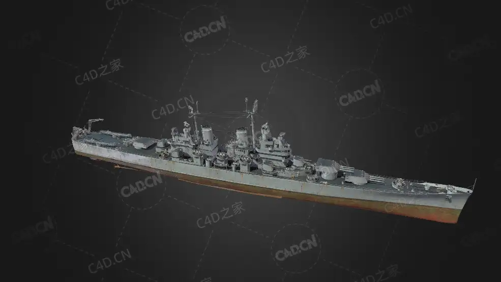 美国海军巴尔的摩号重型巡洋舰C4D模型下载Baltimore 3d model - C4D之家 - 41.jpg