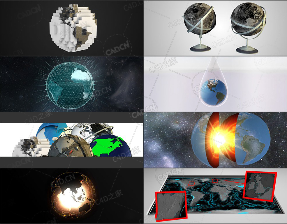 50个C4D地球预设模型包 The Pixel Lab – Earth and Globe Pack - C4D之家 - 156451a2e38e4aea.jpg