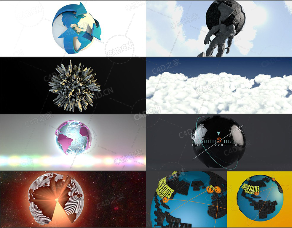 50个C4D地球预设模型包 The Pixel Lab – Earth and Globe Pack - C4D之家 - 6f7b32ed0497a87f.jpg