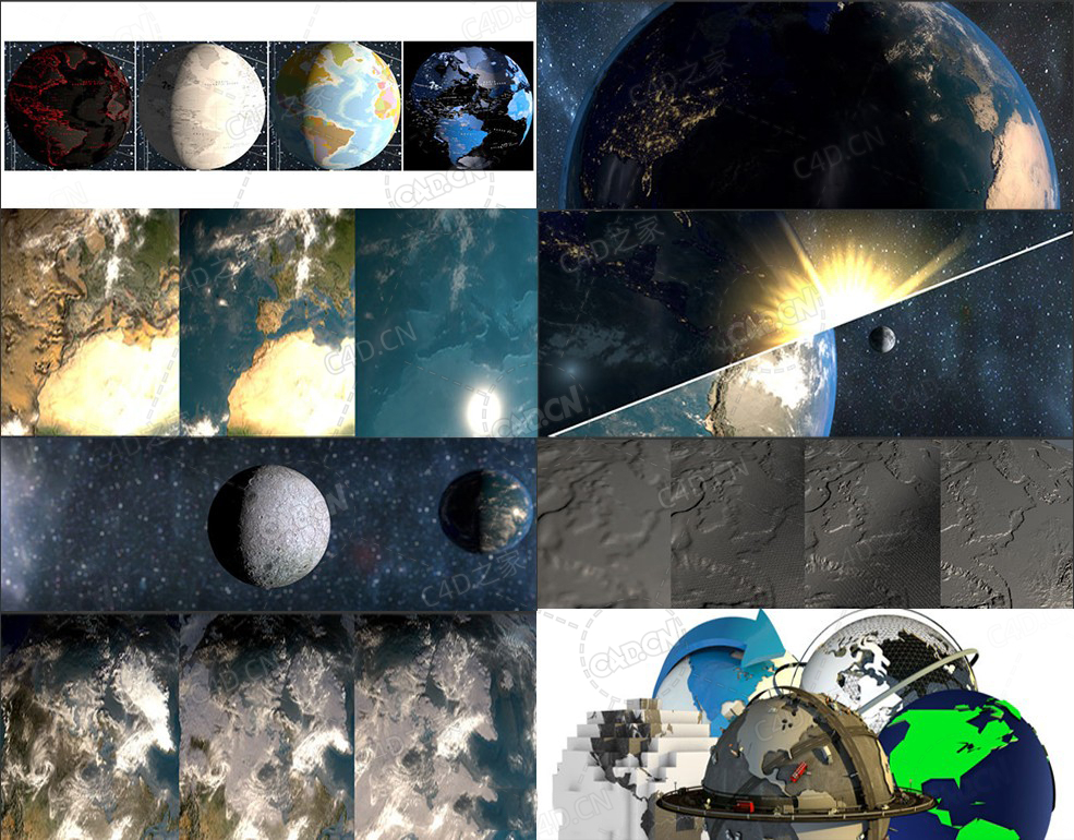 50个C4D地球预设模型包 The Pixel Lab – Earth and Globe Pack - C4D之家 - 4a61ddd81a98d770.jpg