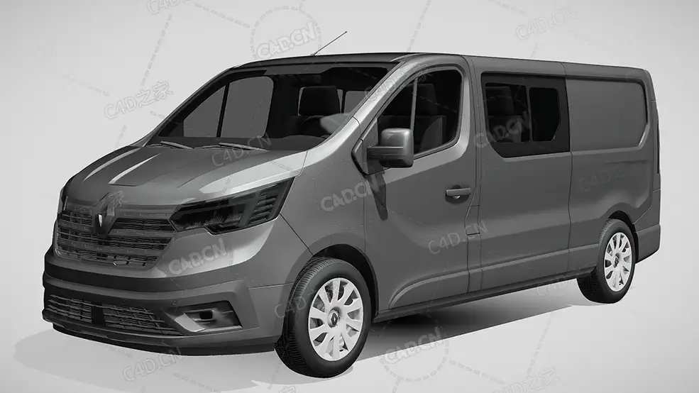 雷诺封闭车厢面包车货车2021款C4D汽车模型下载 - C4D之家 - 796.jpg