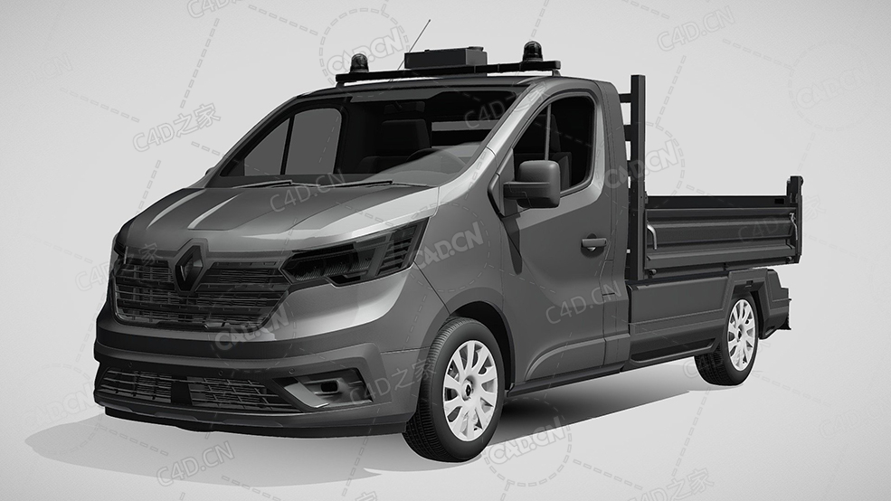 雷诺交通自卸车-2021款C4D汽车模型下载