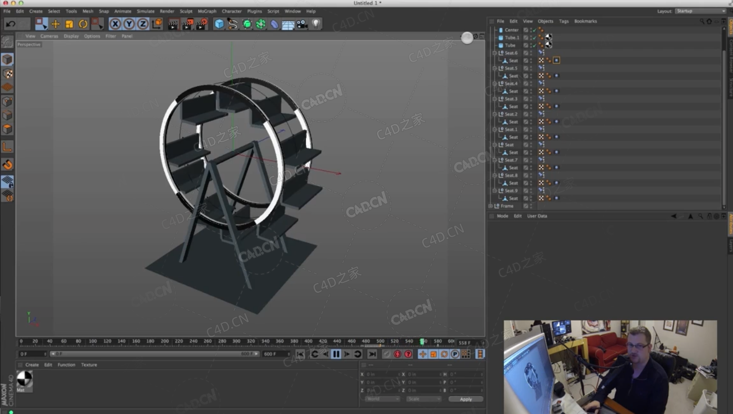 C4D大转轮动画教程 Cinema 4D – Ferris Wheel Mechanics Tutorial