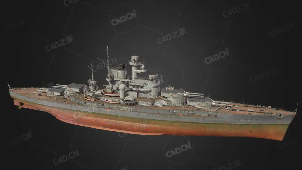 德国海军舰队巴伐利亚级战列舰C4D模型下载Bayern 3d model - C4D之家 - 44.jpg