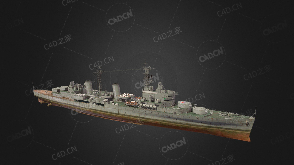 英国皇家海军贝尔法斯特号巡洋舰C4D模型下载Belfast 3d model - C4D之家 - 45.jpg