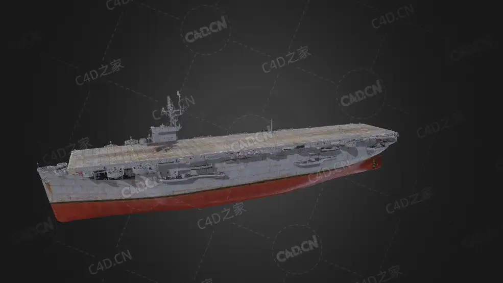 美国海军博格级护航航空母舰C4D模型下载Bogue 3d model - C4D之家 - 54.jpg