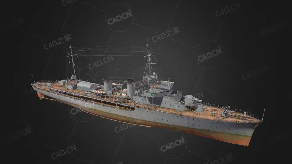 法国海军布干维尔级护卫舰布尔维尔号炮舰C4D模型下载Bougainville 3d model - C4D之家 - 55.jpg