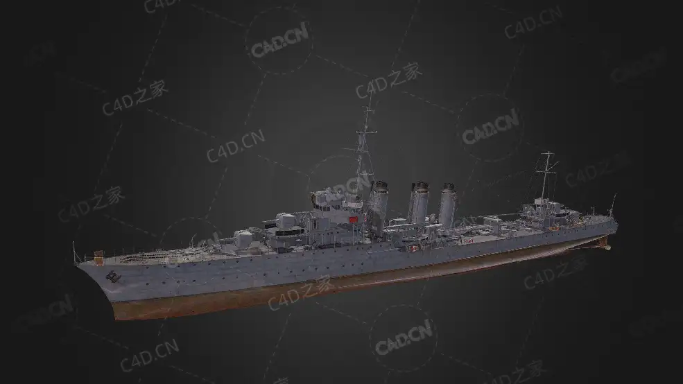 法国海军狂风级驱逐舰美洲虎级驱逐舰美洲虎号C4D模型下载Bourrasque 3d model - C4D之家 - 56.jpg