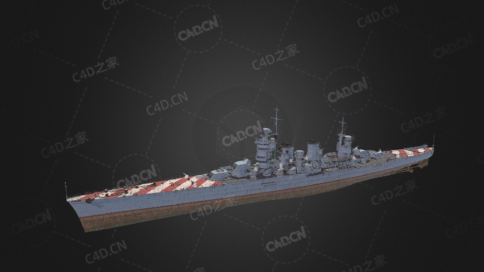 意大利海军布林迪西战列舰巡洋舰C4D模型下载Brindisi 3d model - C4D之家 - 58.jpg