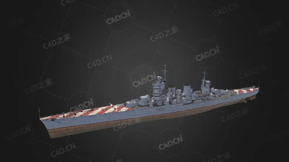 意大利海军布林迪西战列舰巡洋舰C4D模型下载Brindisi 3d model - C4D之家 - 58.jpg