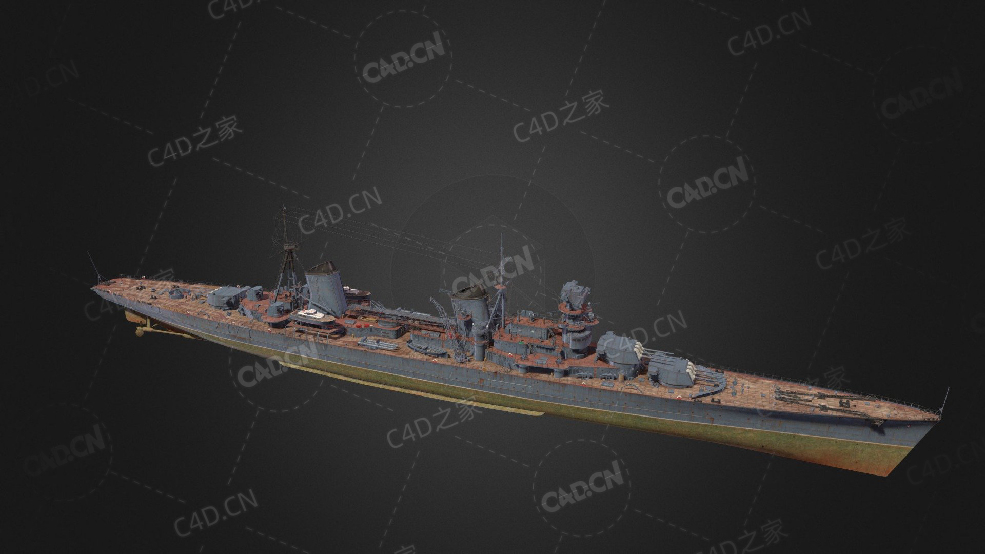 苏联布琼尼6级巡洋舰C4D模型下载Budyonny 3d model - C4D之家 - 59.jpg