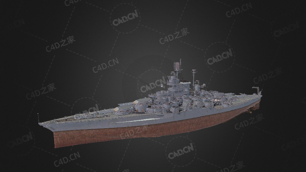 美国海军加利福尼亚号战列舰C4D模型下载California 3d model - C4D之家 - 63.jpg