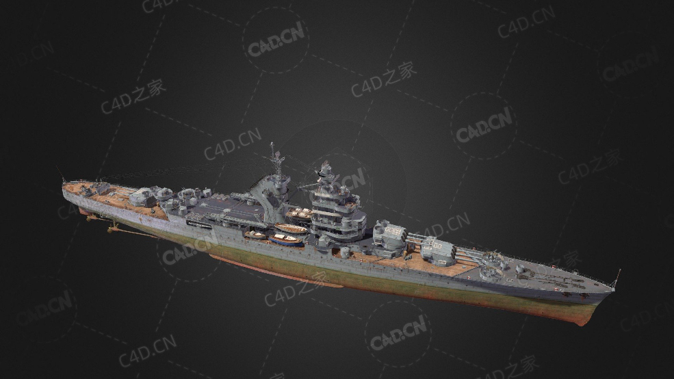 法国海军查理马特号战列舰C4D模型下载Charles Martel 3d model - C4D之家 - 67.jpg