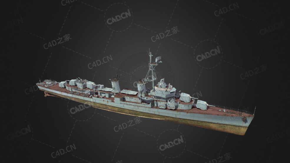 韩国海军忠武号驱逐舰美国弗莱彻级驱逐舰C4D模型下载Chung Mu 3d model - C4D之家 - 72.jpg