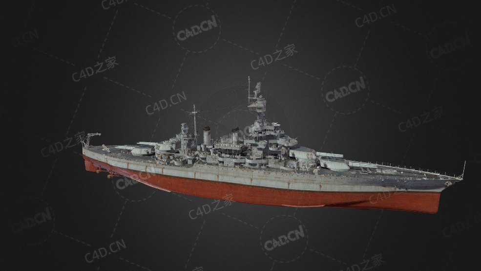 美国海军科罗拉多级战列舰C4D模型下载Colorado 3d model - C4D之家 - 76.jpg