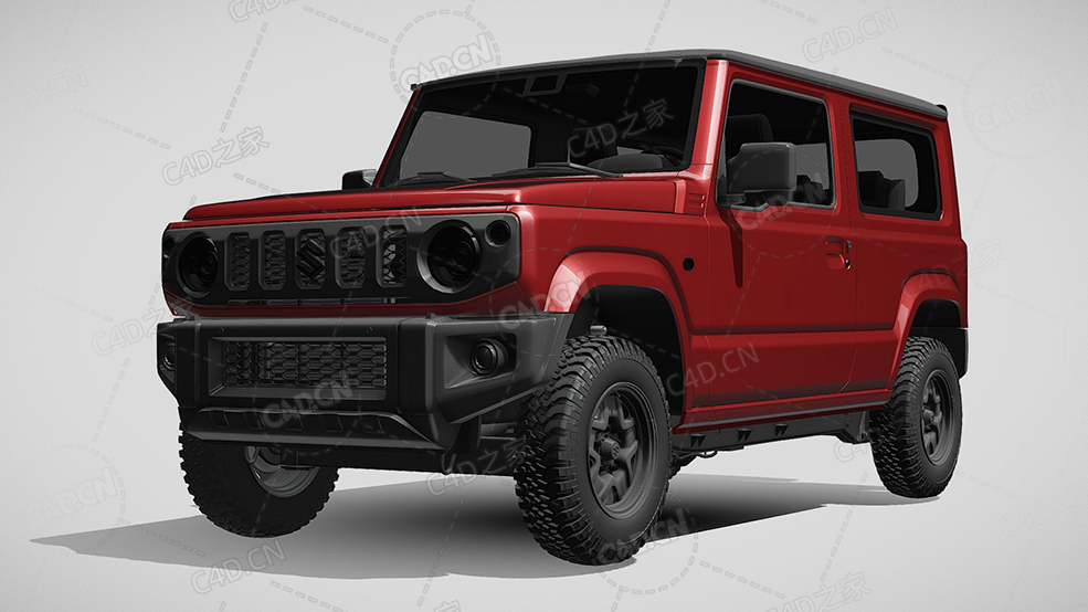 铃木吉姆尼长轴距越野车2022款C4D汽车模型下载
