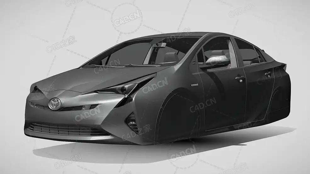丰田普锐斯飞行家用汽车轿车2017款C4D汽车模型下载