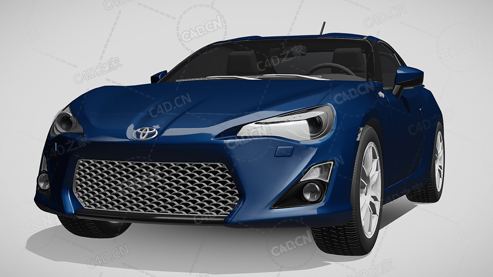 丰田GT86高性能跑车2014款C4D汽车模型下载