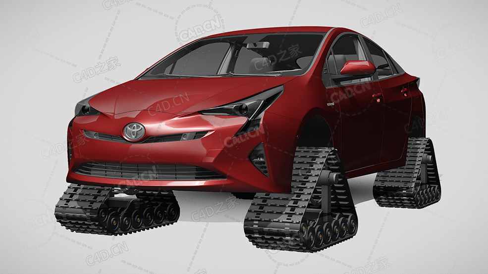 丰田普锐斯履带式家用汽车轿车2017款C4D汽车模型下载 - C4D之家 - 845.jpg