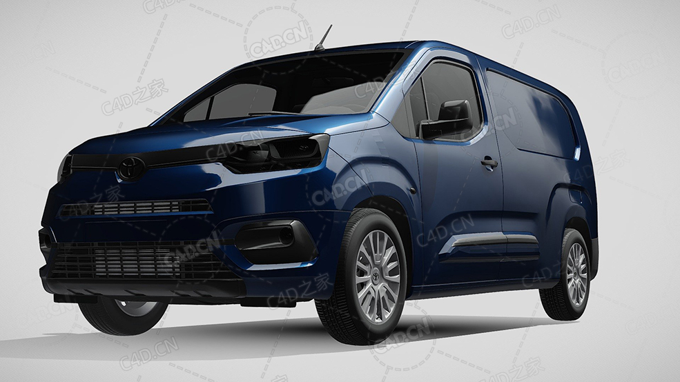 丰田封闭车厢货车运输车面包车2021款C4D汽车模型下载 - C4D之家 - 847.jpg