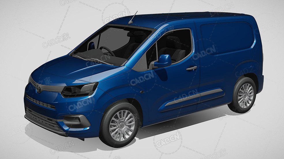 丰田pro-ace-city封闭车厢货车运输车面包车2021款C4D汽车模型下载